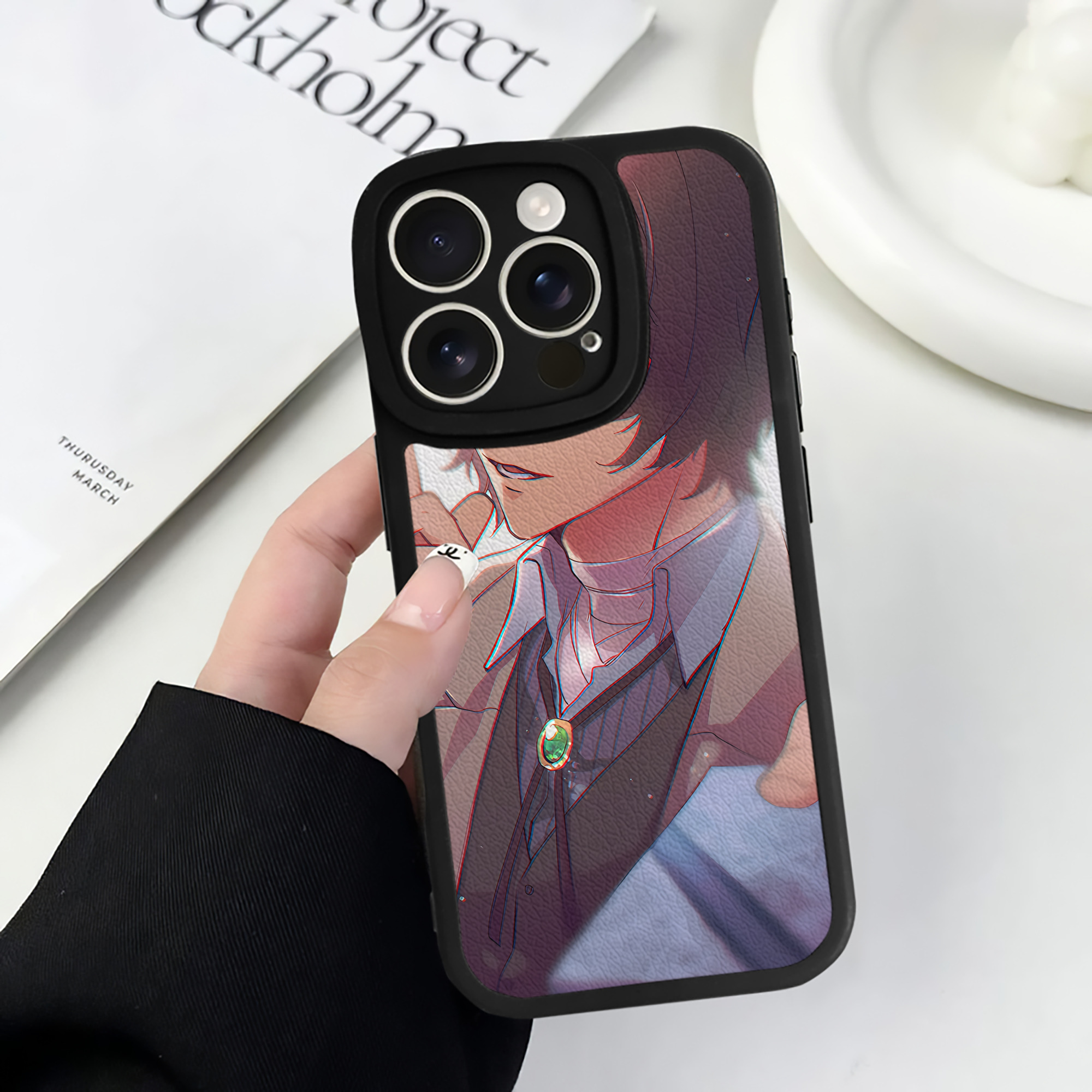 （画像用） 文豪ストレイドッグス Bungo Stray Dogs 【iPhone 16シリーズ対応】シリコンスマホケース（レザー調） 材質：シリコン